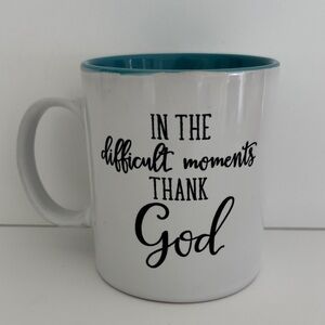 Inspirational White and Blue Mug